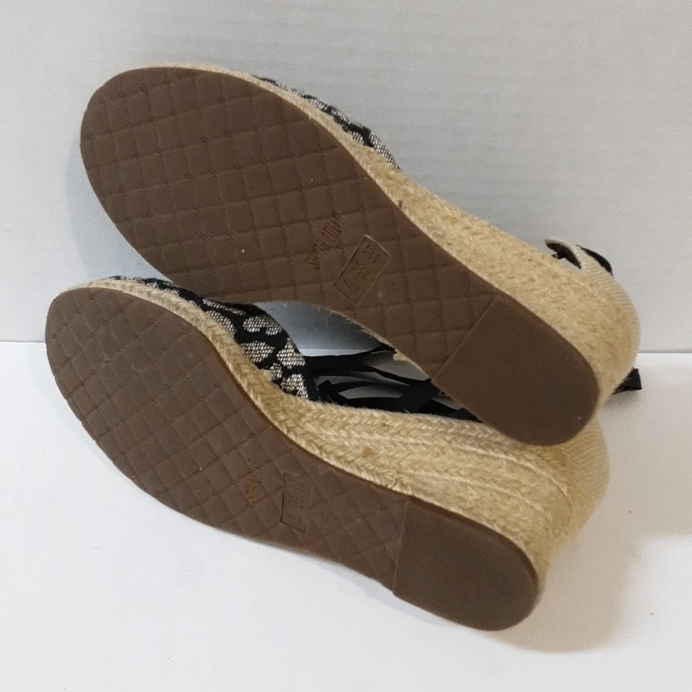 Santa Lolla women espadrille 6 animals printed metallic black boho vacation Y2K